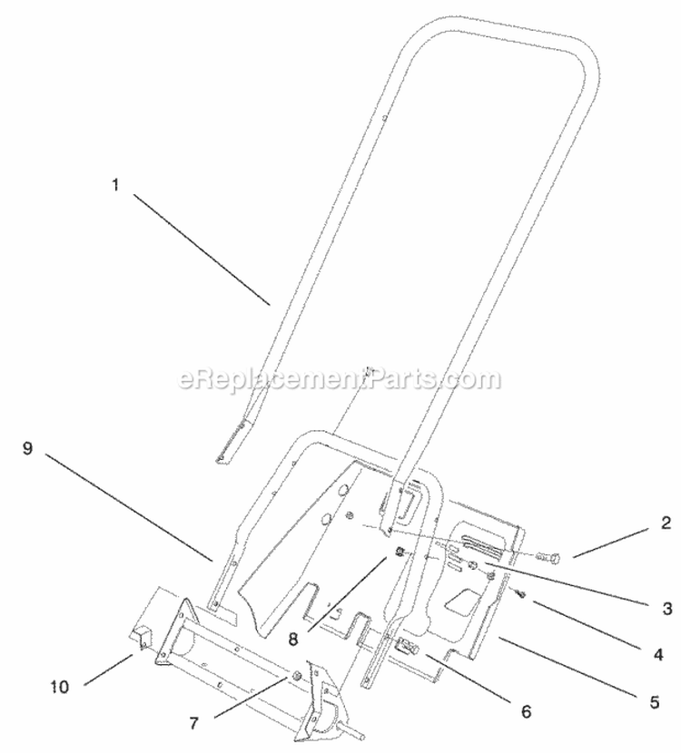 Handle Assembly Diagram and Parts List for 28222 7900001-7999999 - 1997 Lawn Boy Snow Blower